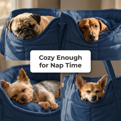 Plush Dog Purse Carrier for Small Dogs, Soft Dog Tote Bag with Safety Harness Clip, Cozy Pet Carrier for Dogs Under 15 lbs, Comfortable Dog Shoulder Carrier for Travel, Brown