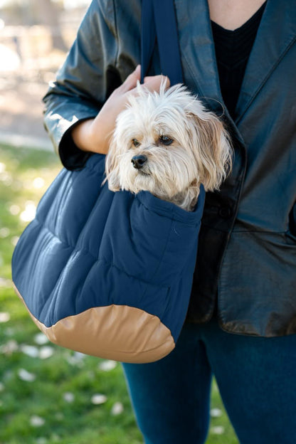 Plush Dog Purse Carrier for Small Dogs, Soft Dog Tote Bag with Safety Harness Clip, Cozy Pet Carrier for Dogs Under 15 lbs, Comfortable Dog Shoulder Carrier for Travel, Brown
