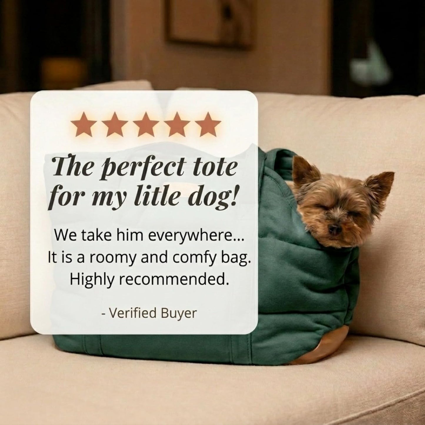 Plush Dog Purse Carrier for Small Dogs, Soft Dog Tote Bag with Safety Harness Clip, Cozy Pet Carrier for Dogs Under 15 lbs, Comfortable Dog Shoulder Carrier for Travel, Brown