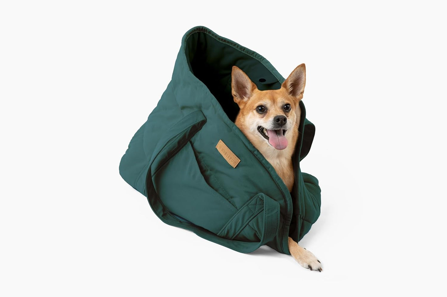 Plush Dog Purse Carrier for Small Dogs, Soft Dog Tote Bag with Safety Harness Clip, Cozy Pet Carrier for Dogs Under 15 lbs, Comfortable Dog Shoulder Carrier for Travel, Brown