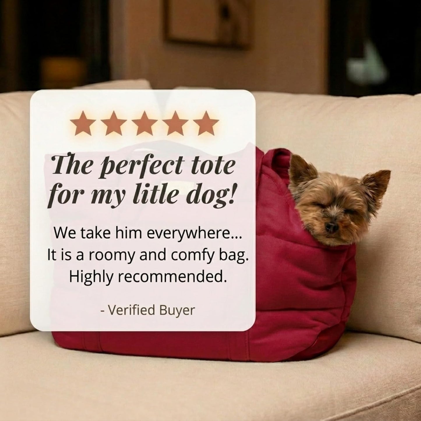Plush Dog Purse Carrier for Small Dogs, Soft Dog Tote Bag with Safety Harness Clip, Cozy Pet Carrier for Dogs Under 15 lbs, Comfortable Dog Shoulder Carrier for Travel, Brown