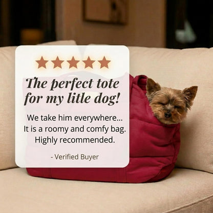 Plush Dog Purse Carrier for Small Dogs, Soft Dog Tote Bag with Safety Harness Clip, Cozy Pet Carrier for Dogs Under 15 lbs, Comfortable Dog Shoulder Carrier for Travel, Brown