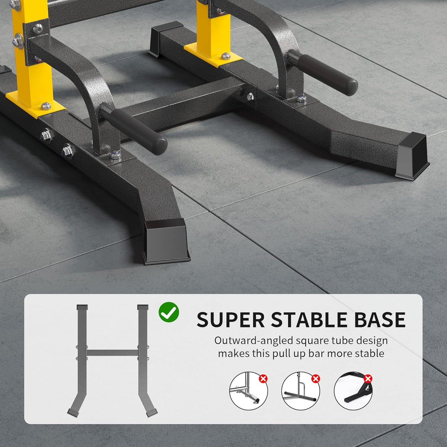 Multi-Function Power Tower Pull Up Bar Station Pull Up Dip Station for Home Gym, 10-Level Adjustable Height Pull Up Bar Stand Dip Bar Strength Training Workout Equipment