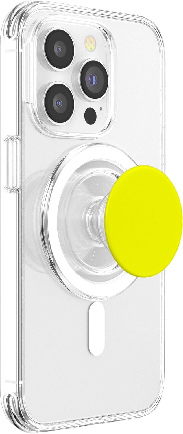 Phone Grip with Expanding Kickstand - Neon Yellow PopGrip for MagSafe
