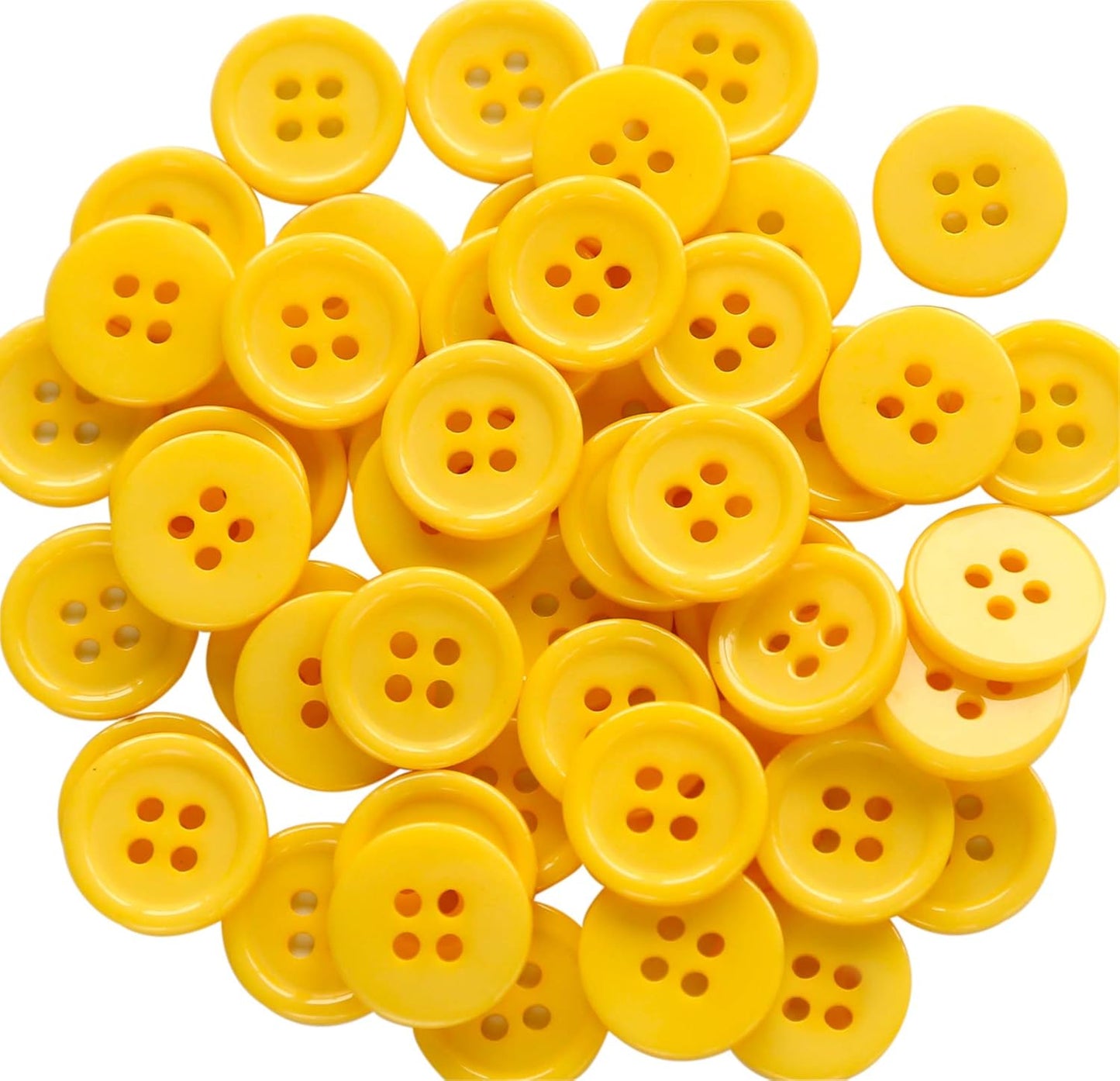 5/8 Inch (15mm) Yellow Color Buttons Sewing Round Flatback Button DIY Crafts Pack of 160 PCS