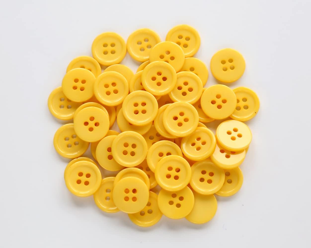 5/8 Inch (15mm) Yellow Color Buttons Sewing Round Flatback Button DIY Crafts Pack of 160 PCS
