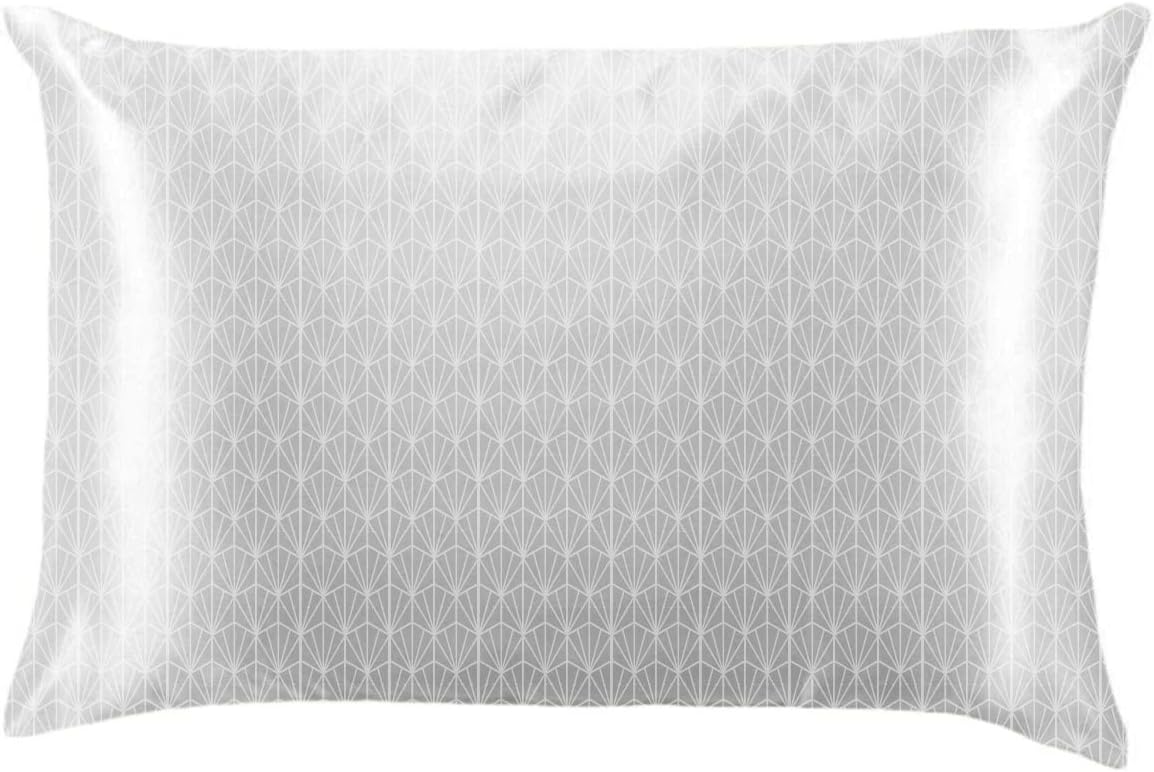 Luxe Silky Satin Patterned Pillowcase for Skin and Hair 20" X 28": Elevate Your Beauty Sleep and Hair Care Routine - Lofted (Queen)