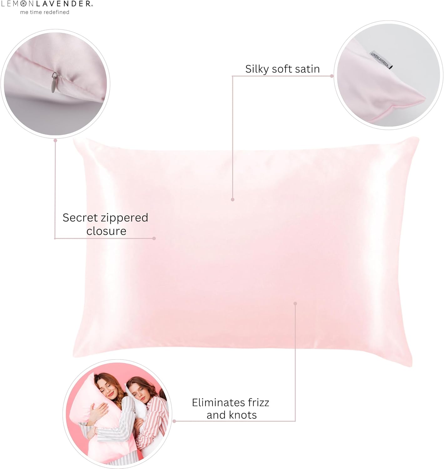Luxe Silky Satin Patterned Pillowcase for Skin and Hair 20" X 28": Elevate Your Beauty Sleep and Hair Care Routine - Lofted (Queen)