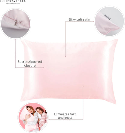 Luxe Silky Satin Patterned Pillowcase for Skin and Hair 20" X 28": Elevate Your Beauty Sleep and Hair Care Routine - Lofted (Queen)