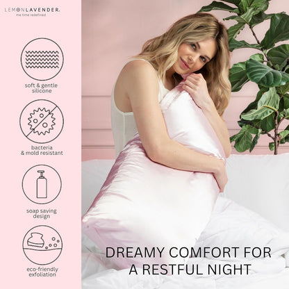 Luxe Silky Satin Patterned Pillowcase for Skin and Hair 20" X 28": Elevate Your Beauty Sleep and Hair Care Routine - Lofted (Queen)