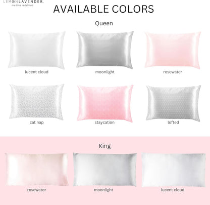 Luxe Silky Satin Patterned Pillowcase for Skin and Hair 20" X 28": Elevate Your Beauty Sleep and Hair Care Routine - Lofted (Queen)
