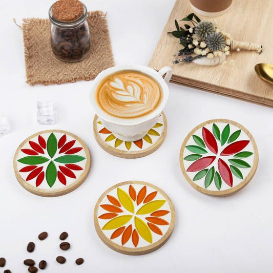 1lb Petal Mosaic Tiles for Crafts,Glass Flower Mosaic Tiles, Vibrant Multicolor Glass Pieces for DIY Coasters & Garden Decor Accents
