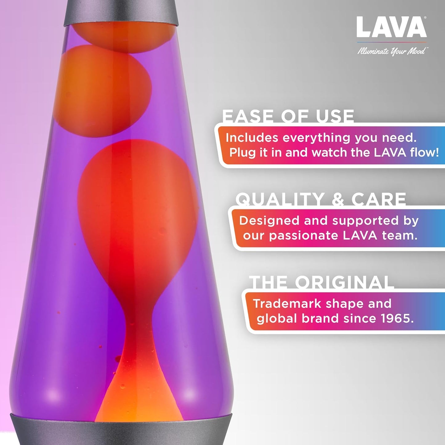 ® Lamp - 14.5" Purple Sunset - The Original Motion Light - Yellow Wax and Purple Liquid - Item #2635 (Amazon Exclusive)