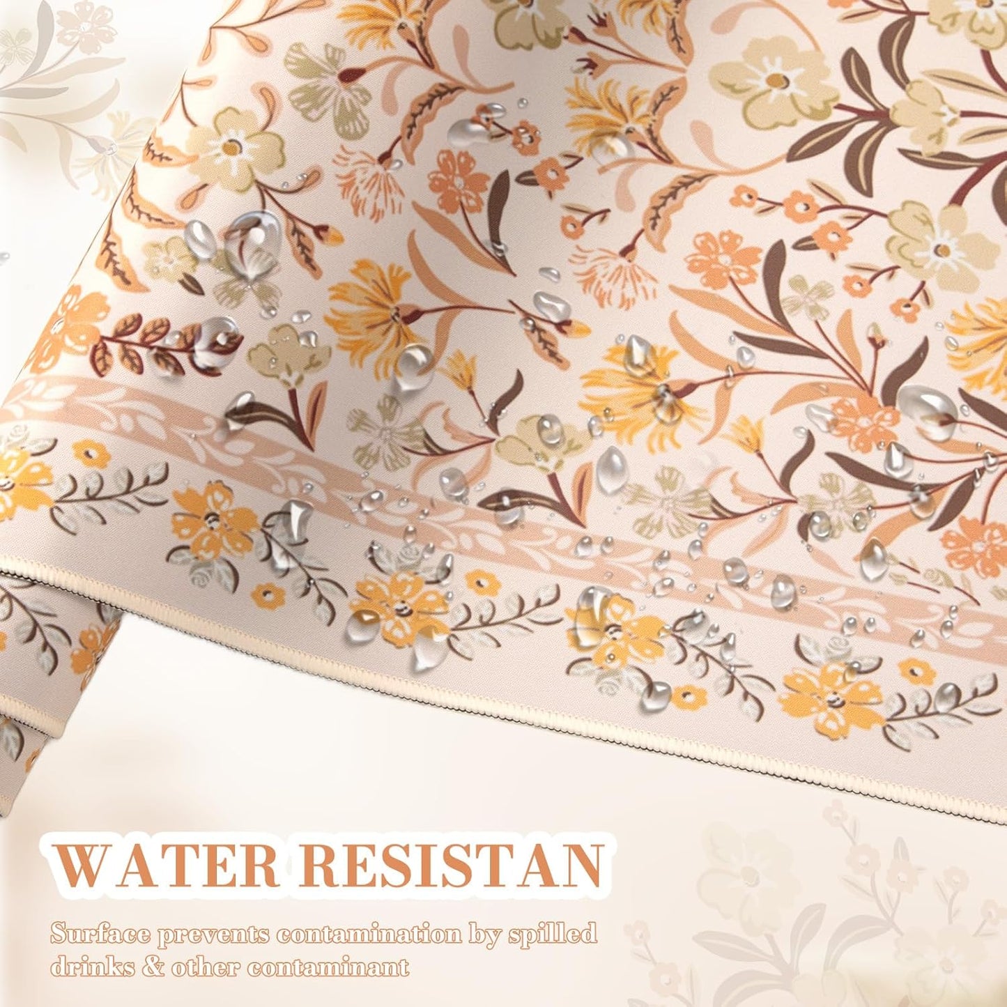 Desk Matt for Desktop, Cute Desk Pad Mat, XXL Large Mouse Pad, Anti-Slip Big Mousepad with Stitched Edges, Keyboard Pad Mouse Mat for Computer (Yellow Floral)