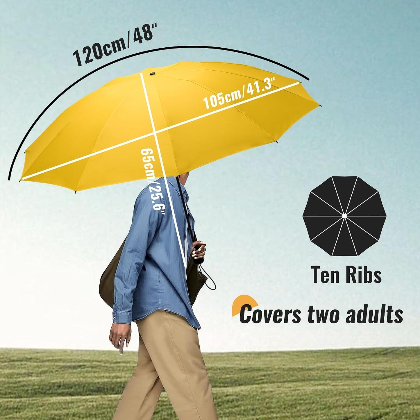 Travel Compact Umbrella Windproof - Portable Automatic Umbrellas for Rain, Inverted Folding Umbrella for Men and Women