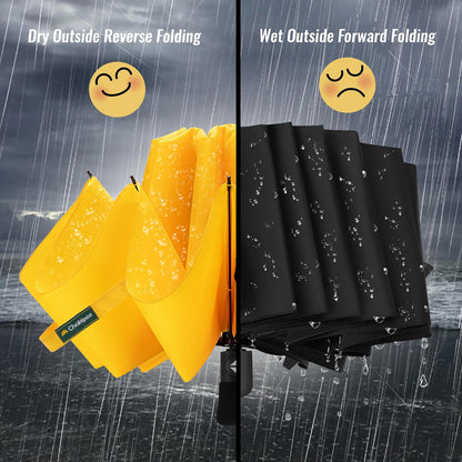 Travel Compact Umbrella Windproof - Portable Automatic Umbrellas for Rain, Inverted Folding Umbrella for Men and Women