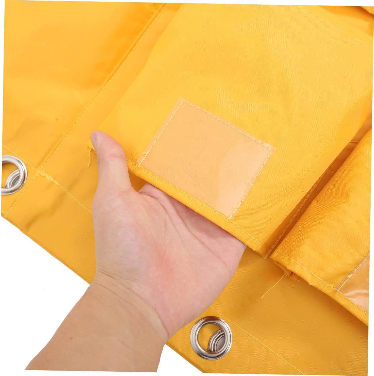 Waterproof Cleaning Cart Bag with 5 Pockets, Heavy-Duty Canvas Janitorial Replacement Bag for Housekeeping Carts, Yellow Sturdy Storage Sack for Industrial Cleaning Supplies