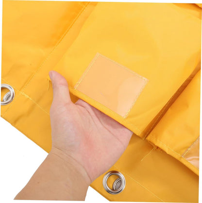 Waterproof Cleaning Cart Bag with 5 Pockets, Heavy-Duty Canvas Janitorial Replacement Bag for Housekeeping Carts, Yellow Sturdy Storage Sack for Industrial Cleaning Supplies