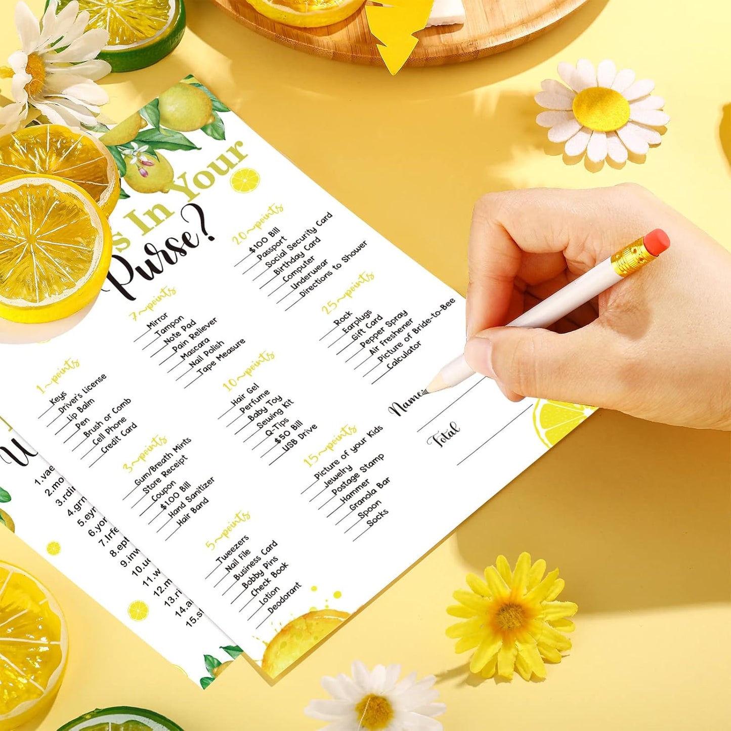 220 Pcs Lemon Bridal Shower Games Set Wedding Shower Game Supplies Include Bridal Games Cards and Pencils for Bachelorette Engagement Party Decorations Favors