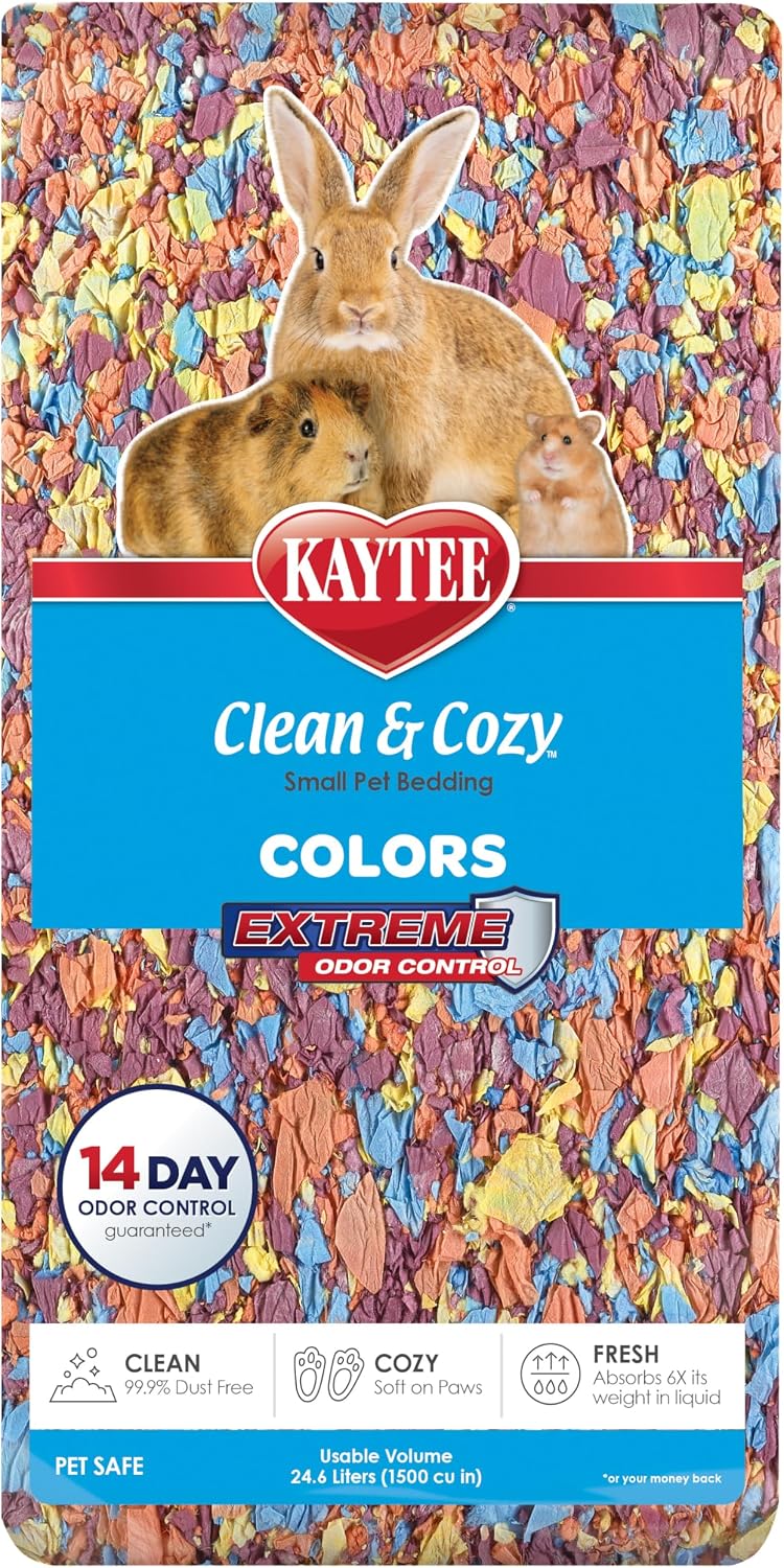 Clean & Cozy Colors, Small Animal Bedding with Extreme Odor Control, Sunset, 24.6 Liters