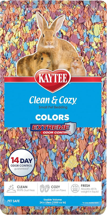 Clean & Cozy Colors, Small Animal Bedding with Extreme Odor Control, Sunset, 24.6 Liters