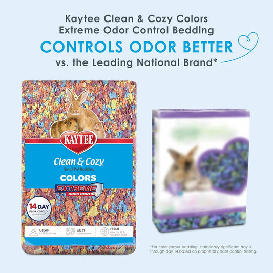 Clean & Cozy Colors, Small Animal Bedding with Extreme Odor Control, Sunset, 24.6 Liters