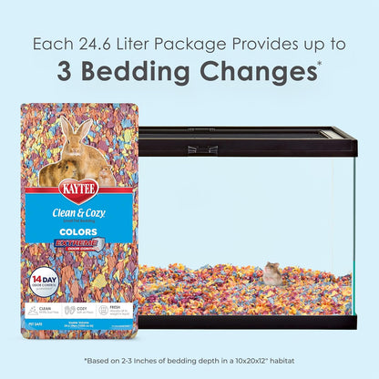 Clean & Cozy Colors, Small Animal Bedding with Extreme Odor Control, Sunset, 24.6 Liters