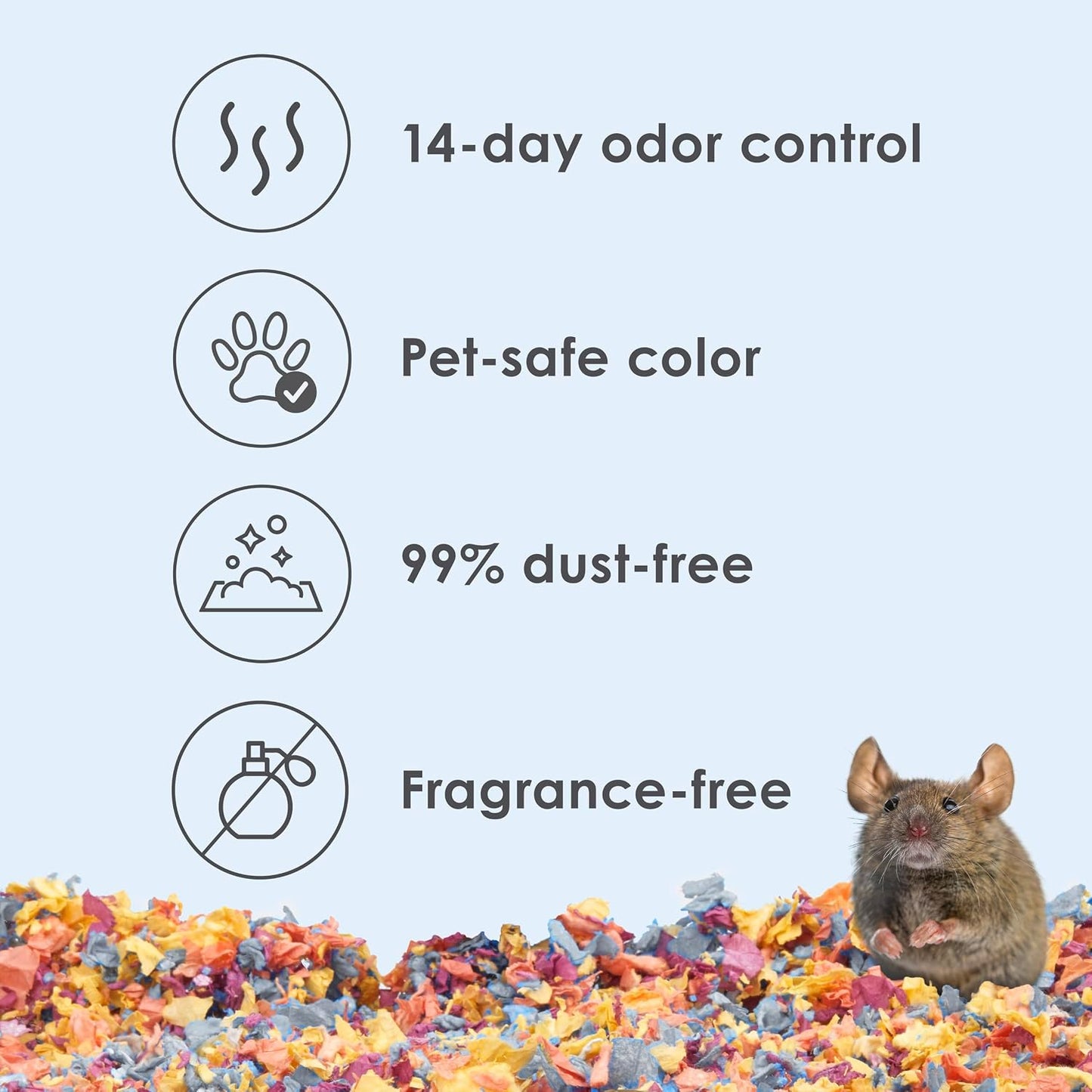Clean & Cozy Colors, Small Animal Bedding with Extreme Odor Control, Sunset, 24.6 Liters