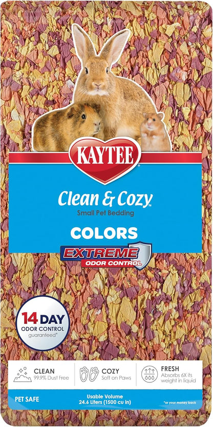 Clean & Cozy Colors, Small Animal Bedding with Extreme Odor Control, Sunset, 24.6 Liters