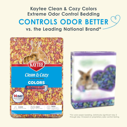Clean & Cozy Colors, Small Animal Bedding with Extreme Odor Control, Sunset, 24.6 Liters