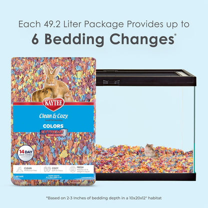 Clean & Cozy Colors, Small Animal Bedding with Extreme Odor Control, Sunset, 24.6 Liters