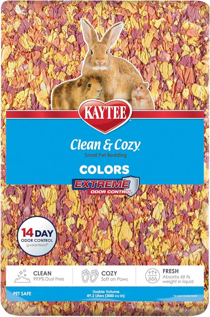 Clean & Cozy Colors, Small Animal Bedding with Extreme Odor Control, Sunset, 24.6 Liters