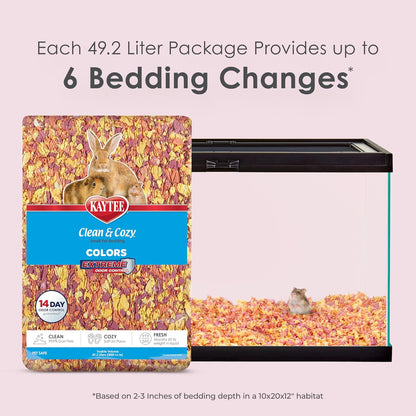 Clean & Cozy Colors, Small Animal Bedding with Extreme Odor Control, Sunset, 24.6 Liters