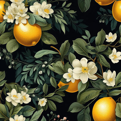 Moody Lemon Wallpaper Stick and Peel Dark Citrus Fruit Wallpaper for Kitchen Bathroom 17.7''x118'' Self Adhesive Lemon Contact Paper for Cabinets Shelves Drawers Removable Orange Wall Paper