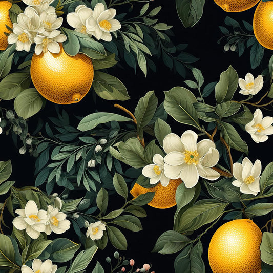 Moody Lemon Wallpaper Stick and Peel Dark Citrus Fruit Wallpaper for Kitchen Bathroom 17.7''x118'' Self Adhesive Lemon Contact Paper for Cabinets Shelves Drawers Removable Orange Wall Paper