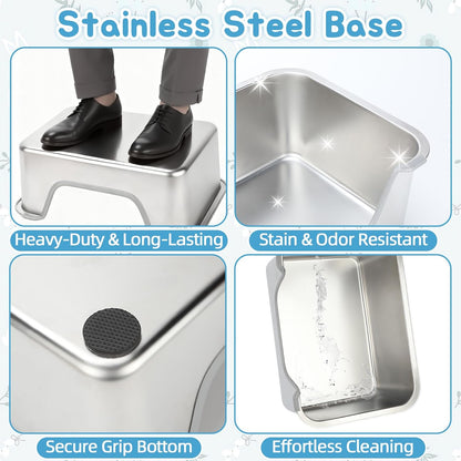 BWOGUE Stainless Steel Rabbit Litter Box with Grid, Bunny Litter Box Pan | Removable Sifting Grid, Waste Separation, Easy-Clean Small Animal Toilet Pan, Guinea Pigs, Chinchillas & Ferrets