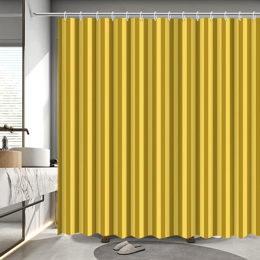 Striped Shower Curtain Yellow Stripe Vintage Shower Curtain for Bathroom Modern Abstract Minimalist Bathroom Decor Bathtub Decor Fabric Waterproof Bath Curtain with 12 Hooks 72x72 Inch