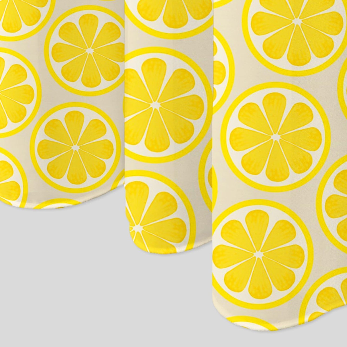 Lemon Shower Curtain with Hooks 71x74 Inch | Yellow Citrus Lemon Slice Print, Waterproof Polyester Fabric Shower Curtains for Bright Bathroom Decor