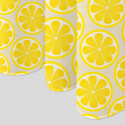 Lemon Shower Curtain with Hooks 71x74 Inch | Yellow Citrus Lemon Slice Print, Waterproof Polyester Fabric Shower Curtains for Bright Bathroom Decor