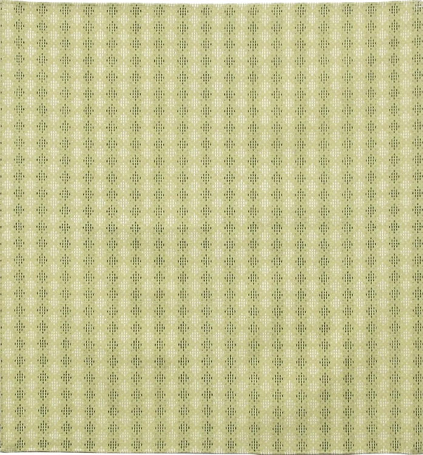 Japanese Furoshiki Cute Handkerchief & Bento Kinchaku Bag Cotton Fabric Wrapping Cloth Handmade in Kyoto Gifts Souvenir (60x60cm, Diamond-Shaped sashiko) (Yellow Green)