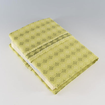 Japanese Furoshiki Cute Handkerchief & Bento Kinchaku Bag Cotton Fabric Wrapping Cloth Handmade in Kyoto Gifts Souvenir (60x60cm, Diamond-Shaped sashiko) (Yellow Green)