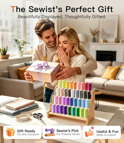72Pcs All Purpose Sewing Thread Kit with Class 15 / 15J Prewound Bobbins, 36 Colors 40WT 400 Yards/Spool Sewing Thread, AAA-Grade Polyester Sewing Machine Threads for Sewing Embroidery Quilting
