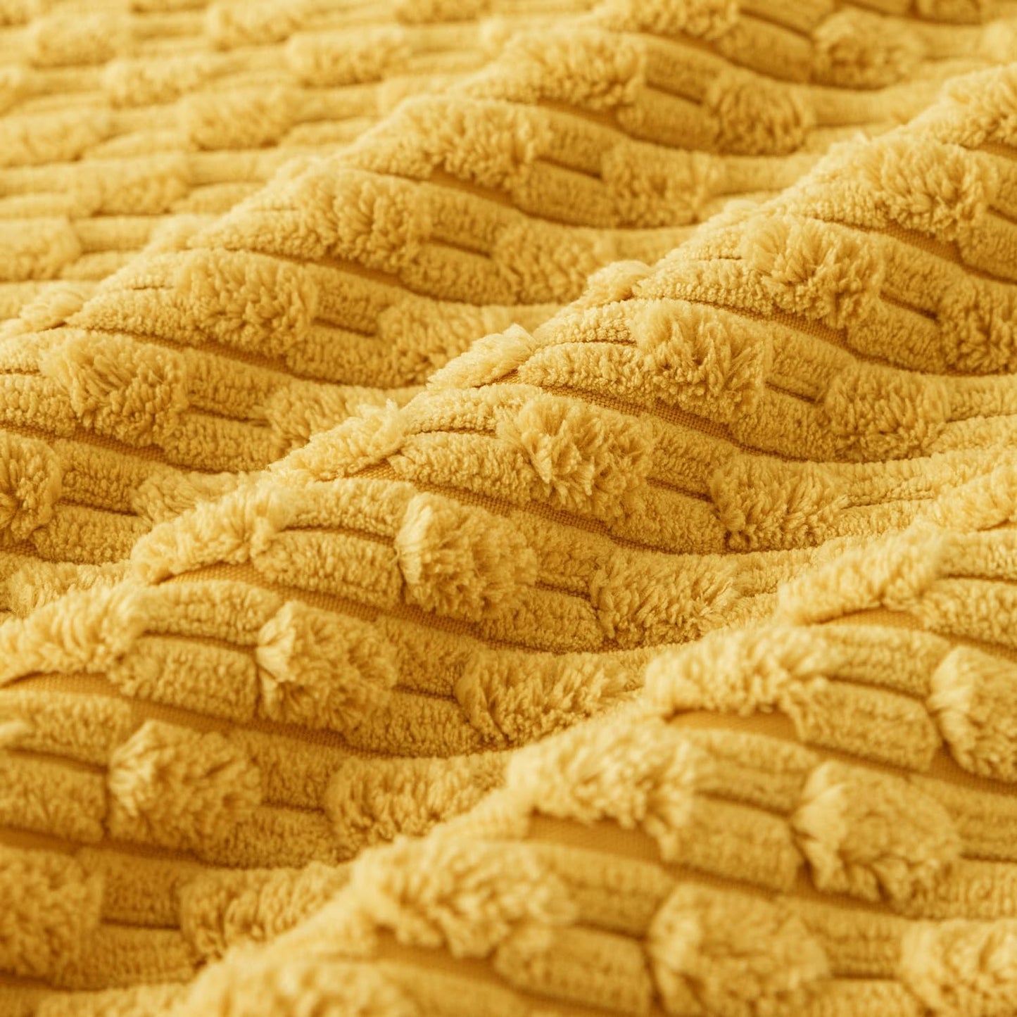 Soft Corduroy 12"x24" Pillow Cover 1 Pack, Mustard Yellow | Boho Stripe Plush Corduroy Decorative Oblong Cushion Cover Modern Farmhouse Home Decor for Sofa Couch Bed Chair