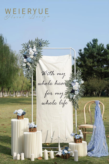 Artificial Wedding Arch Flowers Kit(Pack of 2) for Wedding Arch, Bridal Shower, Ceremony and Reception Backdrop Decoration (Gentle Creamy Yellow)