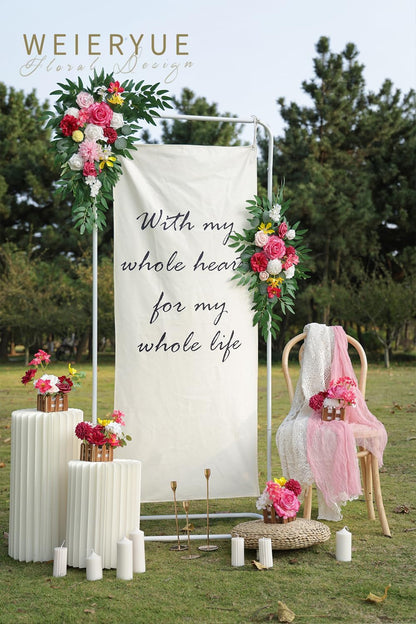 Artificial Wedding Arch Flowers Kit(Pack of 2) for Wedding Arch, Bridal Shower, Ceremony and Reception Backdrop Decoration (Gentle Creamy Yellow)