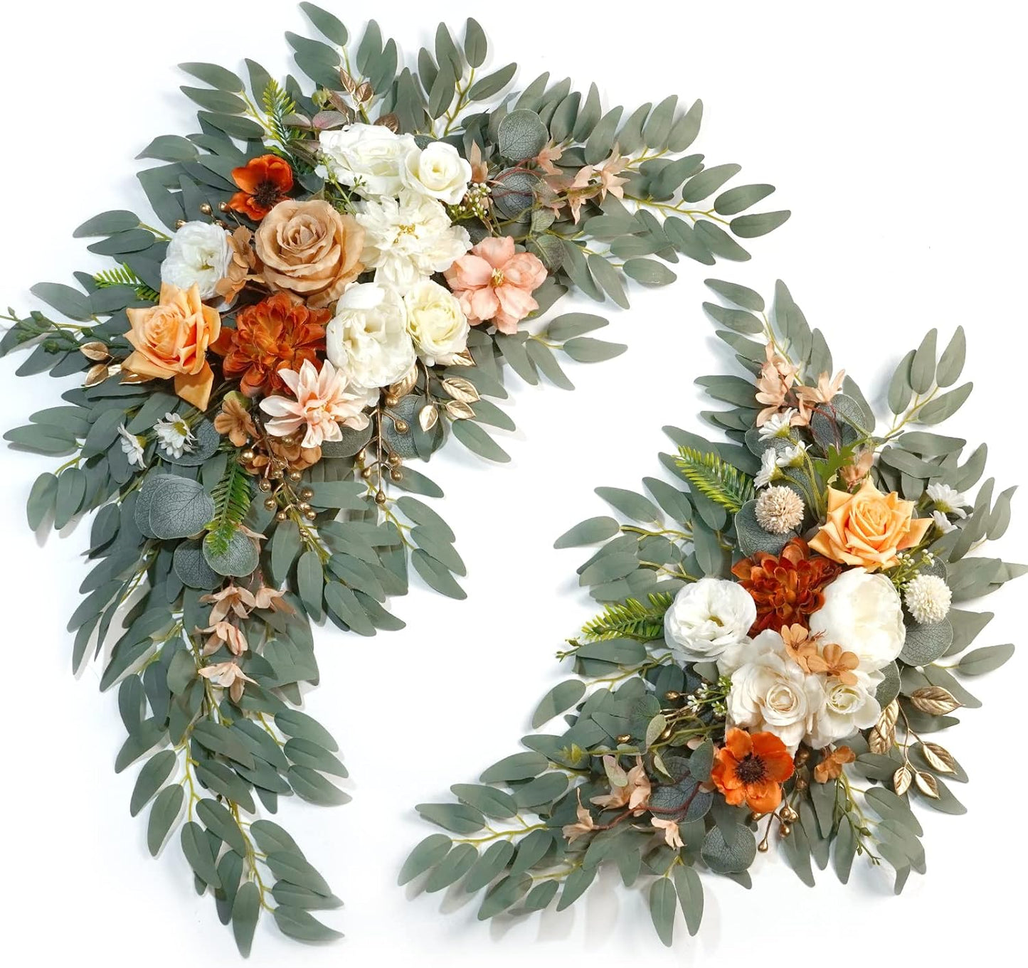 Artificial Wedding Arch Flowers Kit(Pack of 2) for Wedding Arch, Bridal Shower, Ceremony and Reception Backdrop Decoration (Gentle Creamy Yellow)