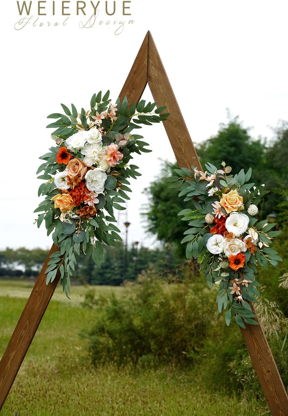 Artificial Wedding Arch Flowers Kit(Pack of 2) for Wedding Arch, Bridal Shower, Ceremony and Reception Backdrop Decoration (Gentle Creamy Yellow)