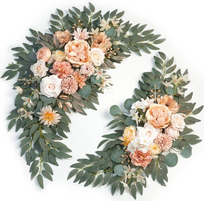 Artificial Wedding Arch Flowers Kit(Pack of 2) for Wedding Arch, Bridal Shower, Ceremony and Reception Backdrop Decoration (Gentle Creamy Yellow)