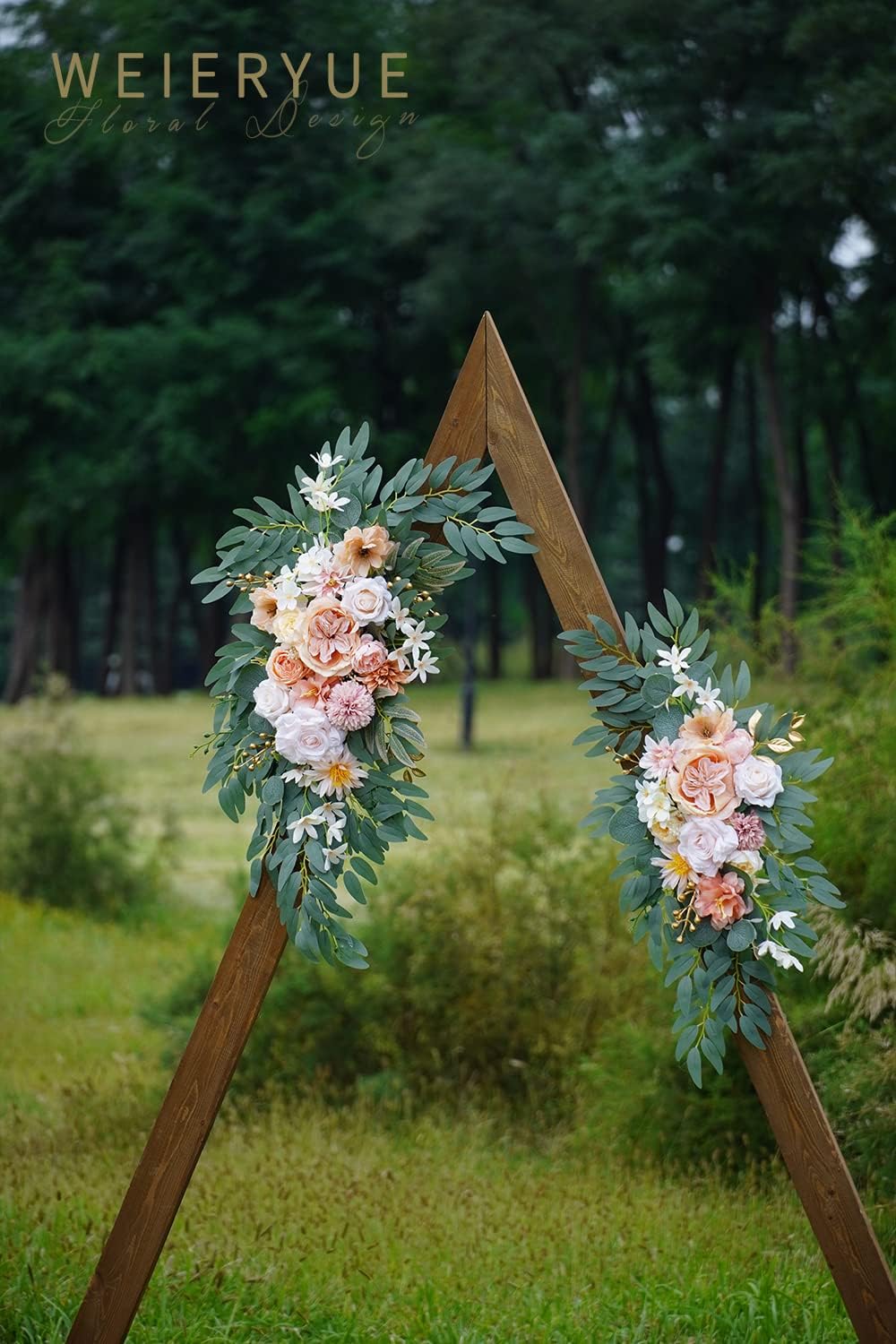 Artificial Wedding Arch Flowers Kit(Pack of 2) for Wedding Arch, Bridal Shower, Ceremony and Reception Backdrop Decoration (Gentle Creamy Yellow)