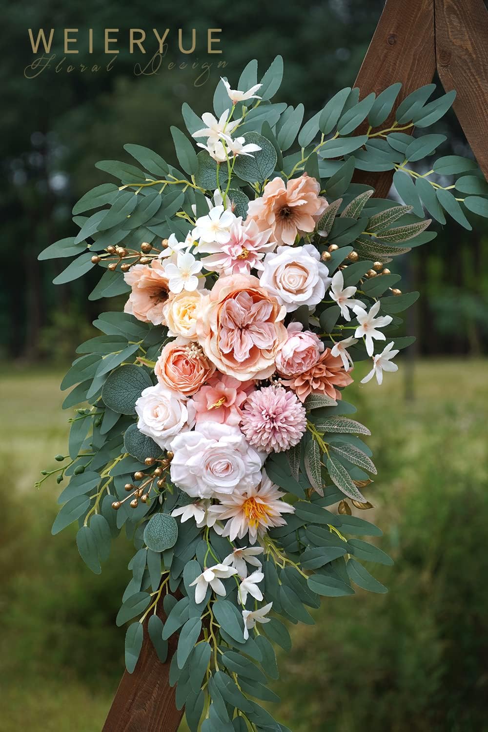 Artificial Wedding Arch Flowers Kit(Pack of 2) for Wedding Arch, Bridal Shower, Ceremony and Reception Backdrop Decoration (Gentle Creamy Yellow)